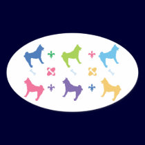 Akita Oval Stickers stickers