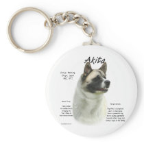 Akita (pinto) History Design Key Chains