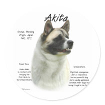 Akita (pinto) History Design stickers by GreyWolfCreation Akita (pinto) History Design stickers