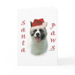 Akita Santa Paws Card