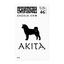 Akita Silhouette Postage