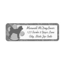 Akita Silhouette Return Address Labels