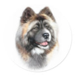 Akita Round Sticker