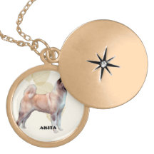 Akita ~ Tan Leaves Motiff Personalized Necklace