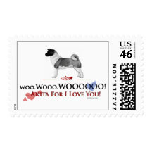 Akita Valentine I Love You Postage Stamps