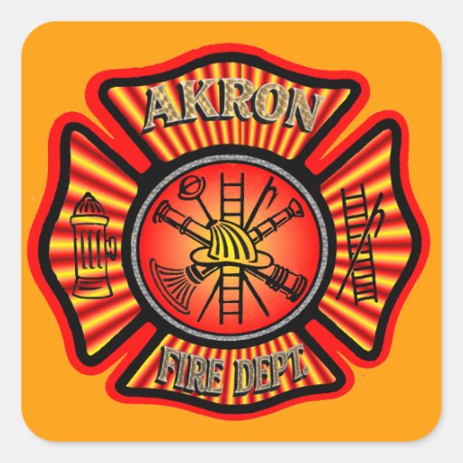 Akron Fire Department Stickers. Square Sticker Zazzle