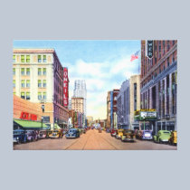 Akron Ohio Main Street 1940 canvas prints