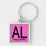 AL Alabama black Keychain