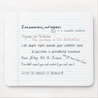 Al-anon Slogans Motivational Mousepad by Pixel_Bunneh