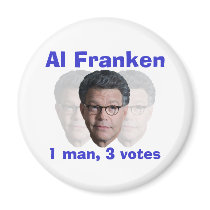 Al Franken: 1 man, 3 votes magnets