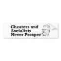 Al Franken Cheaters and Socialist Never Prosper bumper stickers by paperpitchfork Al Franken Cheaters and Socialist Never Prosper bumper stickers
