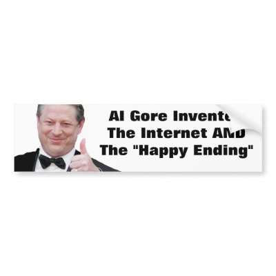 Al Gore Invented The "Happy Ending" Bumper Sticker by Robustoman