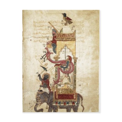 Al-Jazari: The Elephant Clock (mechanical clock, w Post Cards by rahulbiswas