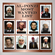 AL-PONZI MOST WANTED LIST--COPPER COLOR PRINT