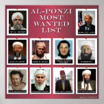 AL-PONZI MOST WANTED LIST-"Red" Poster