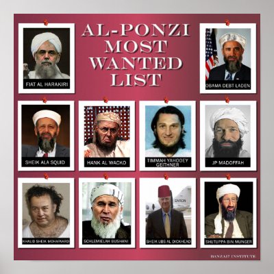 AL-PONZI MOST WANTED LIST-"Red" Poster by WilliamBanzai7