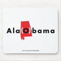 Ala(O)bama - Red and Black and White Mouse Mats