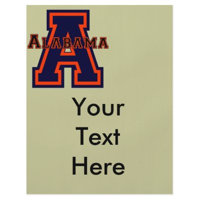 Alabama 'A' Blue and Orange Personalized Flyer by talliktok_katauyak