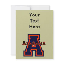 Alabama 'A' Blue and Orange invitations