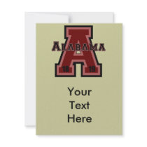 Alabama 'A' Red Personalized Announcements
