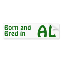 Alabama Bred (Bumper) Sticker bumper stickers by TimeTrax Alabama Bred (Bumper) Sticker bumper stickers