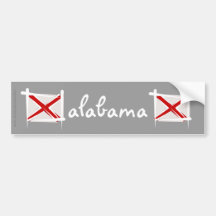 Alabama Brush Flag Bumper Sticker