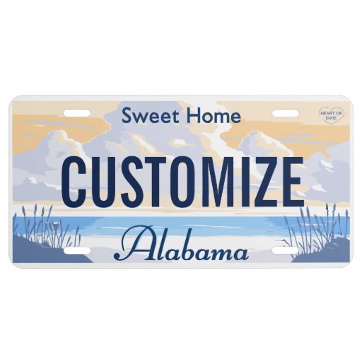Alabama Custom License Plate Zazzle