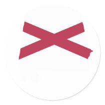Alabama Flag Map Round Sticker