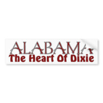 Alabama heart of Dixie bumper stickers