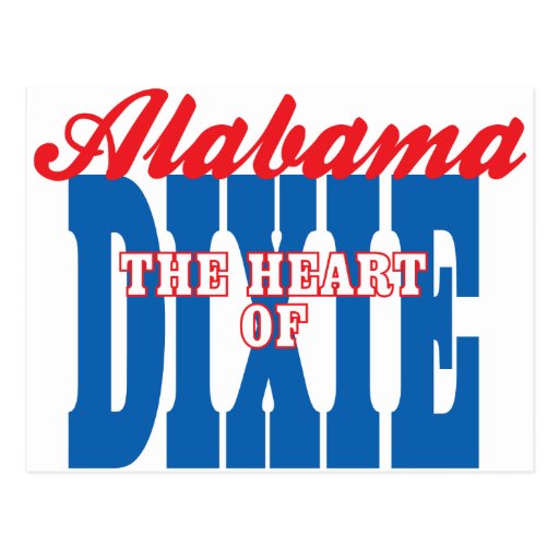 Alabama Heart Of Dixie Postcard Zazzle