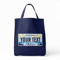 Alabama license plate tote bag