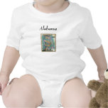 Alabama Map and State Flag Baby Creeper