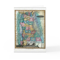 Alabama Map and State Flag Greeting Card