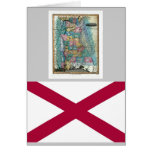 Alabama Map and State Flag Greeting Card