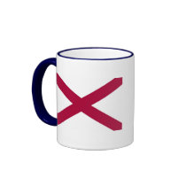 Alabama Map and State Flag Coffee Mugs