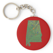 Alabama Map Keychain