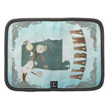 Alabama Map With Lovely Birds Organizer