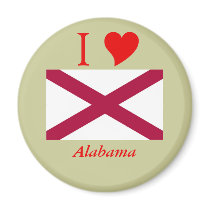 Alabama State Flag Fridge Magnet