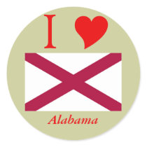 Alabama State Flag Round Sticker