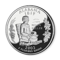 Alabama State Quarter Fridge Magnets