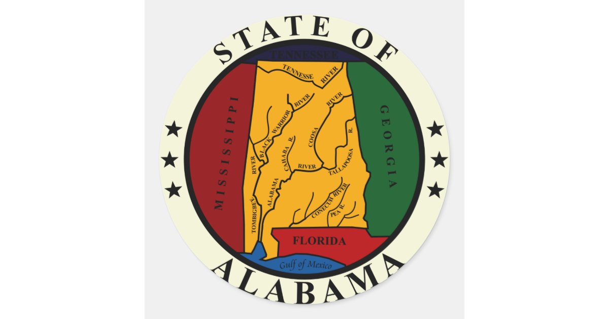 Alabama State Seal Classic Round Sticker | Zazzle