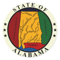 Alabama State Seal Round Stickers