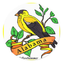 alabama round sticker