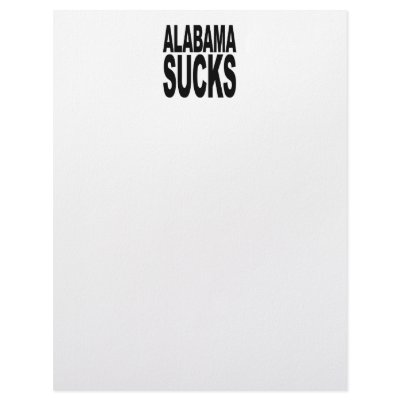 Alabama Sucks Custom Letterhead by MyShirtSucks