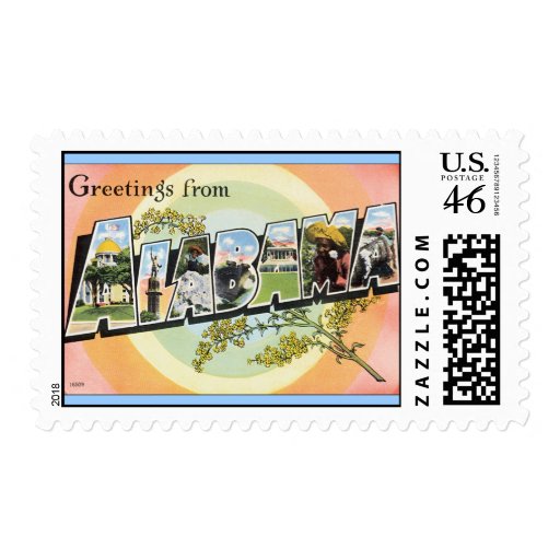 Alabama - Vintage Alabama Travel Stamps