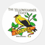 Alabama Yellowhammer Bird Round Stickers