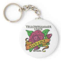 Alabama Yellowhammer State Camellias Key Chain
