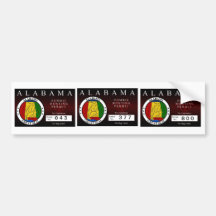 Alabama Zombie Hunting Permit Bumper Stickers