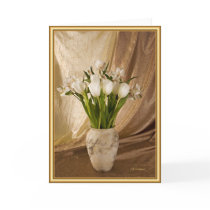 Alabaster vase with tulips cards