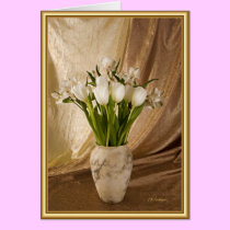 Alabaster vase with tulips cards